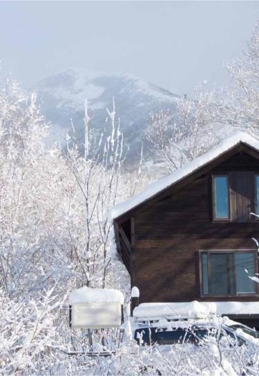 annupuri chalet with annupuri mountain behind