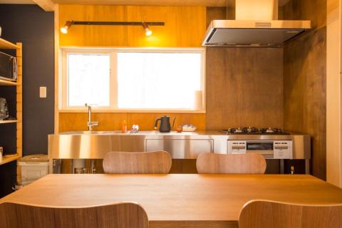 kitchen bench and cooktop